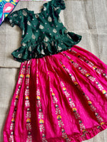 Load image into Gallery viewer, Green &amp; Pink Royalty - Lehenga set
