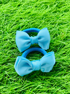 Blue bow - Hair Ties