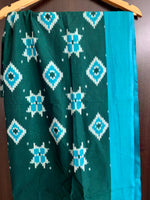 Load image into Gallery viewer, Green &amp; Blue Tehlia - Pochampally Double Ikat Dupatta
