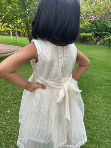 White angel dress with Ikat coat